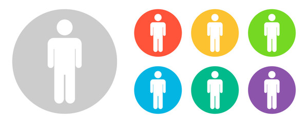 WC icons set. Graphic silhouette of a man. Vector illustration