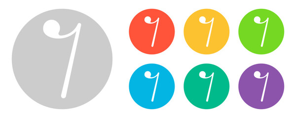Graphics music sign icons set.Eighth pause. Vector illustration