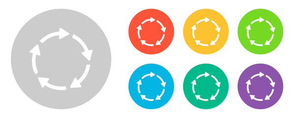 Set of Circle arrow vector icons. Refresh and reload arrow icon. Recycling icon. Vector illustration