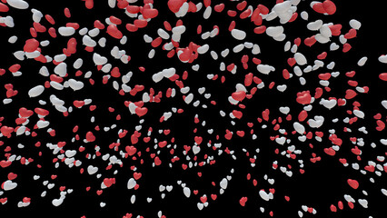 Fototapeta na wymiar Heart Balloons rising up to the sky 3D illustration.