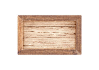 Old Wooden frame isolated on white with clipping path include.