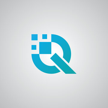 Initial Q logo with technology elements.