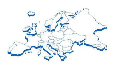 Mappa degli stati dell'unione europea. Cartina vettoriale dei paesi UE