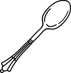 vintage spoon line art drawing