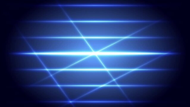Abstract blue laser stripe light and shade creative technology motion background. Video animation Ultra HD 4k footage.