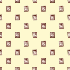 Mailbox engraved seamless pattern. Vintage letterbox in hand drawn style.