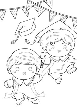 Happy Graduation Kids Coloring Pages A4 for Kids and Adult