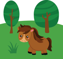 Obraz na płótnie Canvas Cute Farm Animal Illustration Vector
