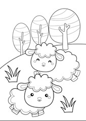 Cute Farm Animal Coloring Pages A4 for Kids and Adult