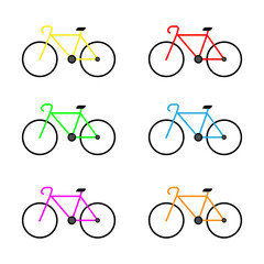 Obraz premium Bicycle simple icon silhouette on white background. Ground transport. colorful jpeg illustration.Bicycle icon vector logo template. simple icon. jpg on white background 