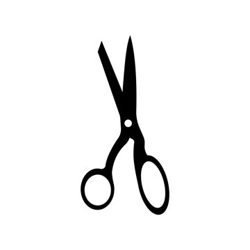 Scissor Barber Tool Black Silhouette Icon. Shear Cut Glyph Pictogram. Beauty Salon Hairdresser Style Flat Symbol. Pair of Handle Metal Scissor Sign. Grooming Logo. Isolated Vector Illustration