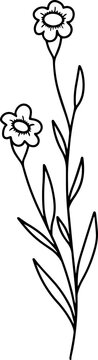 Flowers Sketch Line Art Illustration
