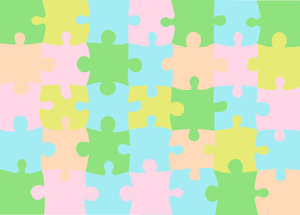 Vector Abstract colorful background made from white puzzle pieces and place for your content. - 524015356