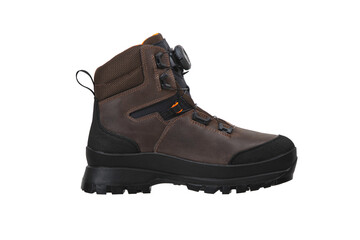 Modern high boots for extreme conditions. Shoes for climbers, hunters or for outdoor recreation....