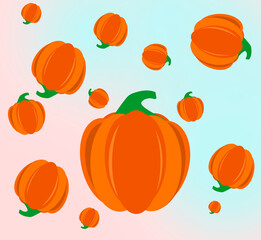 2d vector image. orange pumpkins. Halloween. holiday. autumn. orange shade.