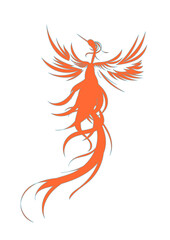 Red Phoenix solid color silhouette  shape