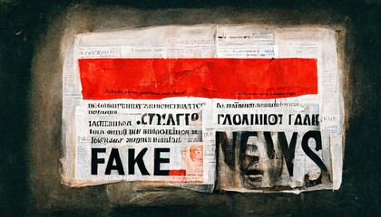 Fototapeta premium illustrative presentation of a newspaper with fake news