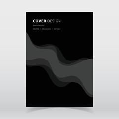 Abstract paper cut style Black color vector background with editable elements for poster, flyer, and web designs