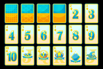 Diamonds Suit Poker playing cards in a stylish Ukrainian color