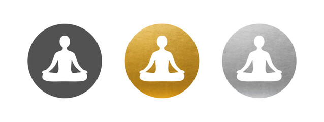 Meditation Icon - Zen - Yoga Pose - Vector Icon