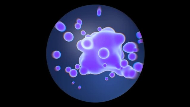 looped 3d animation microbiological ferromagnetic structure of matter