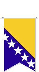 Bosnia and Herzegovina flag in soccer pennant.