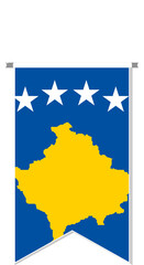 Kosovo flag in soccer pennant.