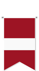 Latvia flag in soccer pennant.