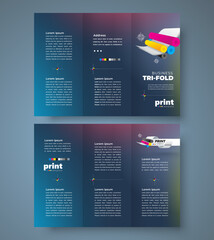 Trifold Polygraphy theme print cmyk design template cover brochure