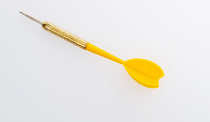 Single dart on white background