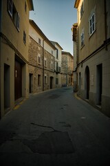 street of the town pollensa in mallorca