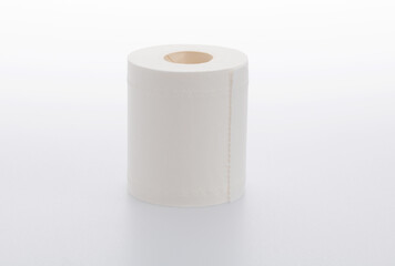 A roll of toilet paper on white background