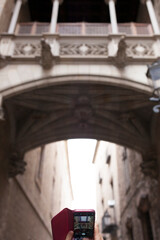 Fototapeta premium Bridge at Bisbe street, Barcelona, Spain
