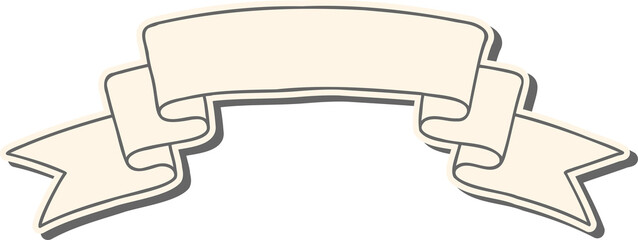 Hand drawn ribbon or banner for light background.