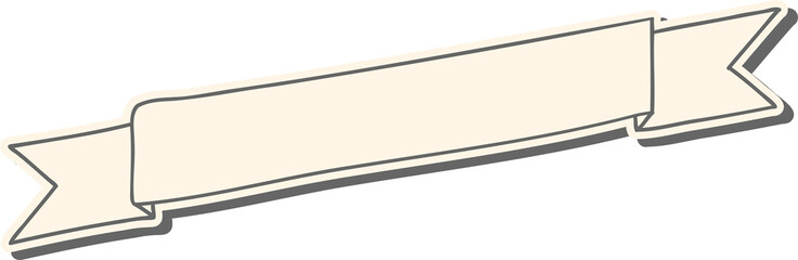 Hand drawn ribbon or banner for light background.