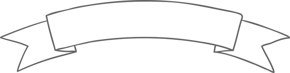 Hand drawn ribbon or banner for light background.