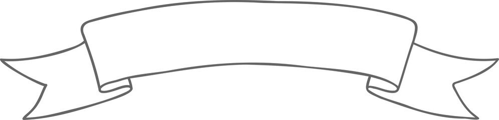 Hand drawn ribbon or banner for light background.