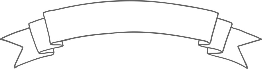 Hand drawn ribbon or banner for light background.