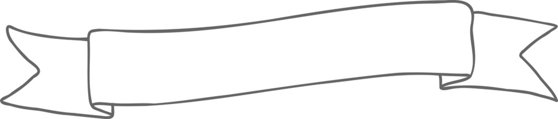 Hand drawn ribbon or banner for light background.