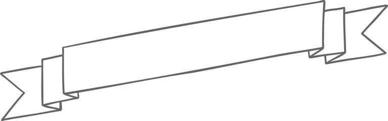 Hand drawn ribbon or banner for light background.