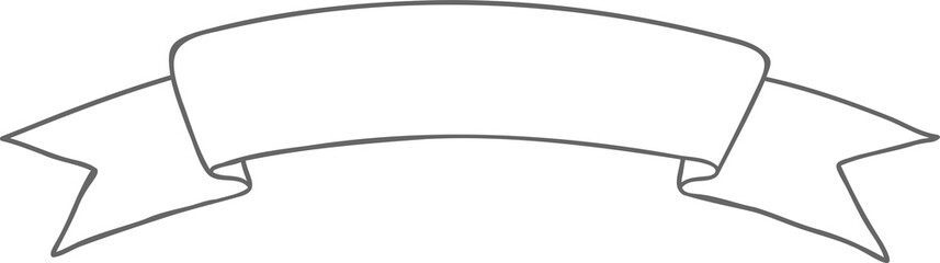 Hand drawn ribbon or banner for light background.