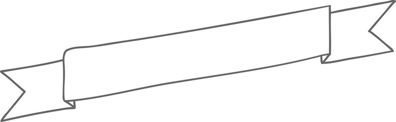 Hand drawn ribbon or banner for light background.