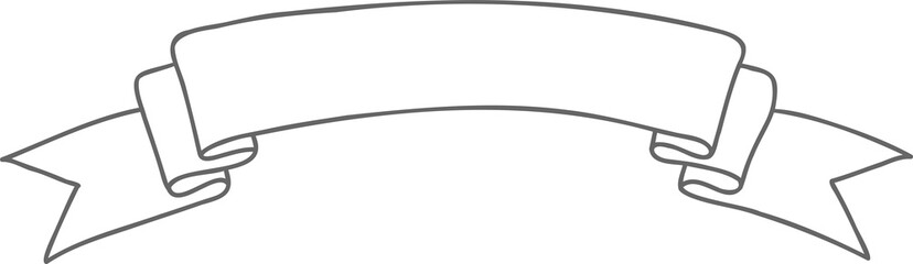 Hand drawn ribbon or banner for light background.