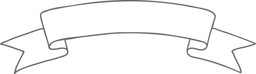 Hand drawn ribbon or banner for light background.