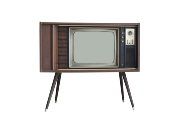 Old vintage TV isolated. Classic television on transparent background - PNG format.