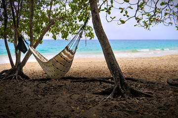 Hammock  hanging between trees at beach