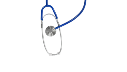 Stethoscope isolated. Medical tool on transparent background - PNG format.