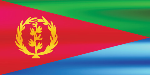 Flag of Eritrea. Eritrean national symbol in official colors. Template icon. Abstract vector background