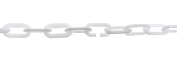 White plastic chain on white background
