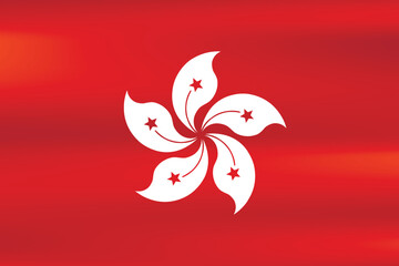 Flag of Hong Kong. National symbol in official colors. Template icon. Abstract vector background